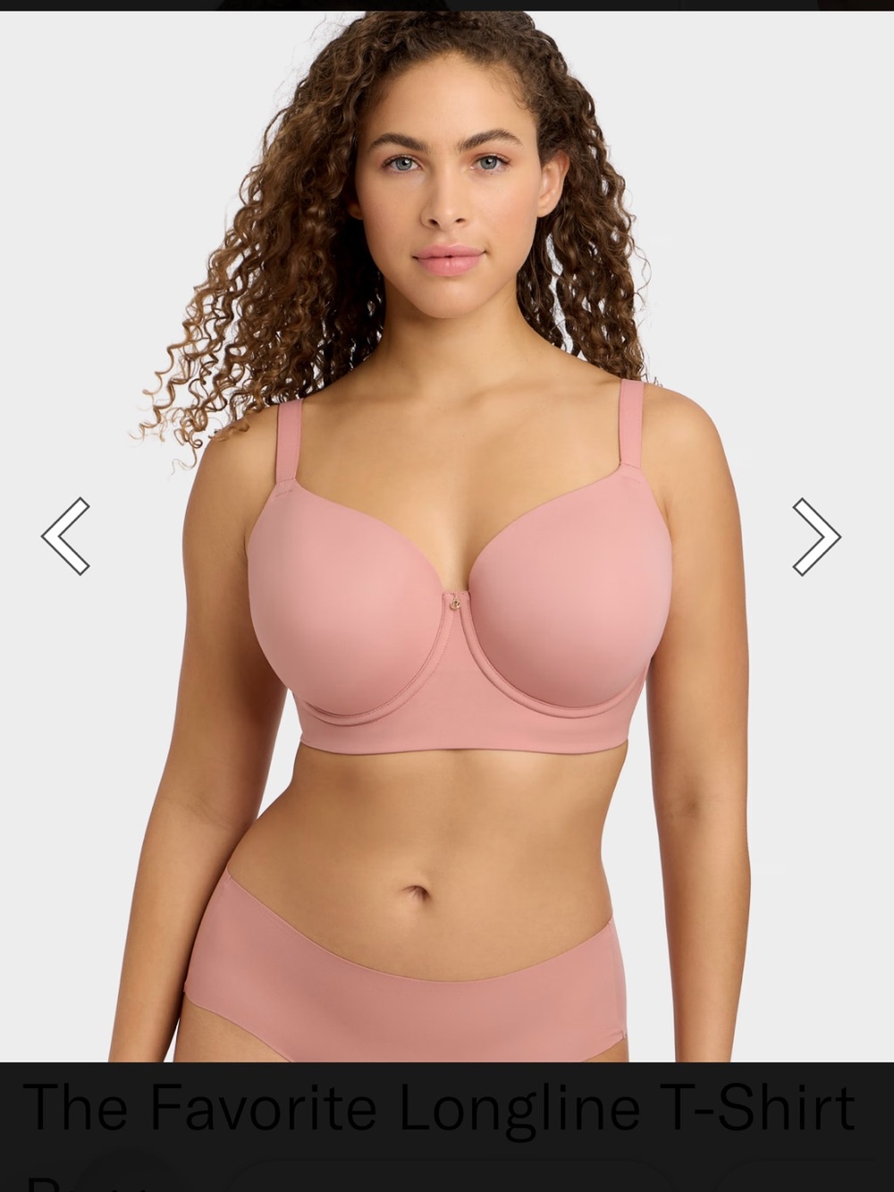 Bare Necessities Longline T-Shirt Bra in Dusty Rose